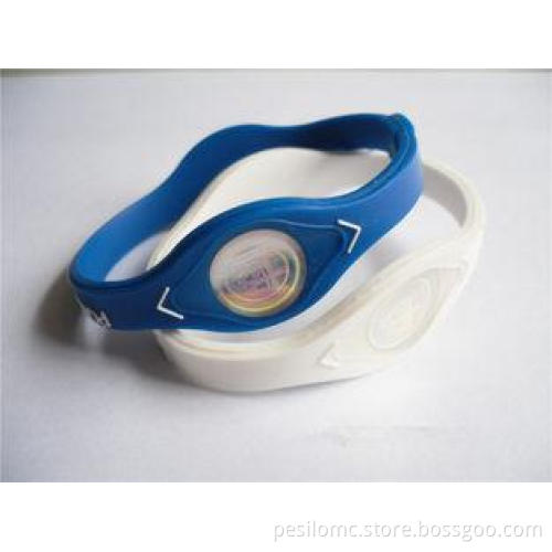 Blue Flexible Silicone Energy Bracelet Printed Silicone Wri